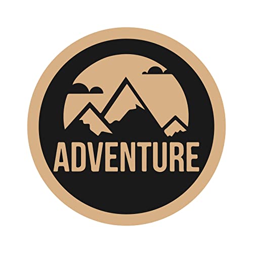 DOTME Adventure Mountain Wooden With Vinyl Sticker Decorative Wall Décor Home House Boys Bedroom Living Room Hall DIY Art 8 INCH (Black)