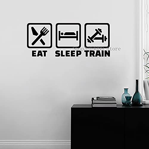 GADGETS WRAP Vinyl Decal Sticker Funny Eat Sleep Train Wall Decal (Item Finish Size : 18cm x 42cm)