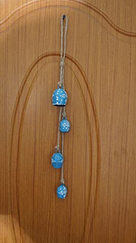 TIKMARC Hand Painted Dome Shaped Metal Iron Decorative Hanging Art String for Vastu and Fengshui (Blue) Multipurpose & Festive Decor