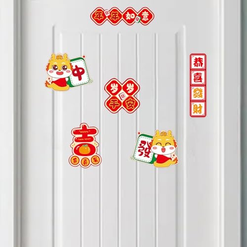 CALANDIS® 6X Chinese New Year Refrigerator Magnets Ornament for Cabinet Door Holiday | 6 Fridge Magnets