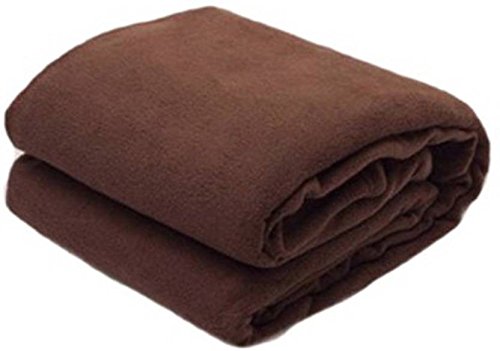 GOYAL'S ® Double Polar Fleece Plain AC Blanket - Coffee