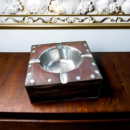MM Crafts Colletion Elegant Wooden Ashtray Enhancing Your Smoking Experience in Style Brown Hight quality Wooden Ashtray