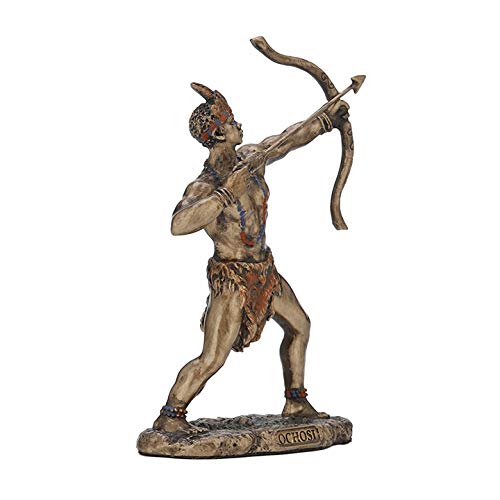 Veronese Design 3 7/8 Inch Ochosi Santeria Orisha The Divine Hunter Cast Resin Hand Painted Antique Bronze Finish Statue Home Decor