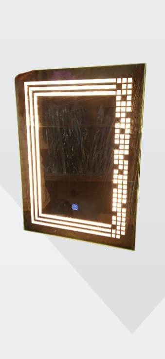 Cheval Glasses Desi LED Light Wall Mirror with Touch Sensor - (18 x 24 inches Size) | Made in India | Designer Mirror