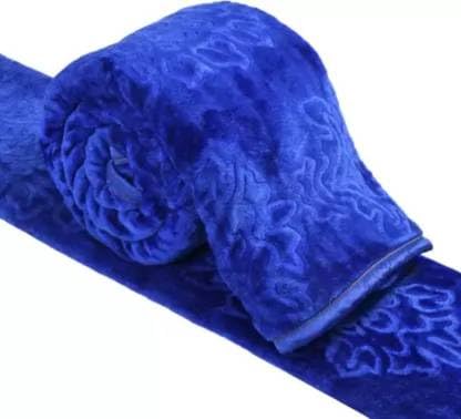 Bezzilish Home Floral Single Mink Blanket for Heavy Winter -235 cm x 254 cm- Blue