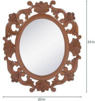 Vas Collection MDF Mirror Frame Fro Wall Decor,Bedroom,Living Room,Bathroom & Hallway (Brown)