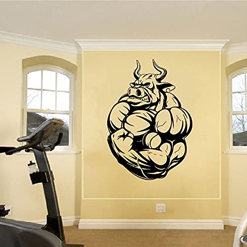 GADGETS WRAP Vinyl Decal Sticker Bodybuilding Angry Bull Muscles (Item Finish Size : 80cm x 56cm)