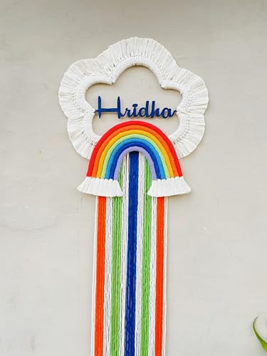 AK CRAFT STORE Rainbow Hanging with Customised Name |Rainbow Hanging |