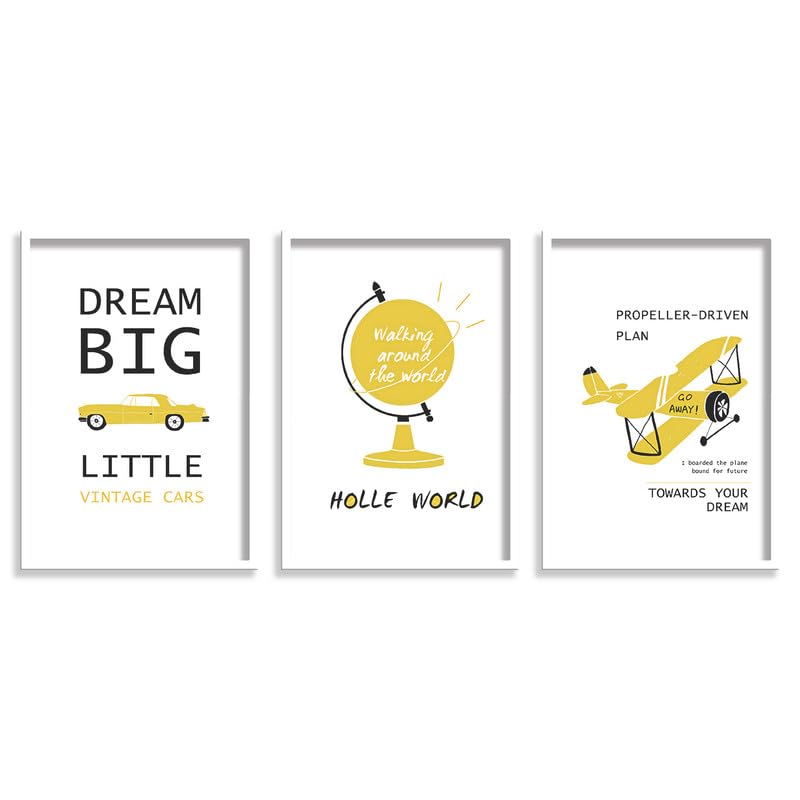 SAF paintings Set of 3 Motivational Quotes Wall Painting for Home Decoration SA-WHITEMX33501