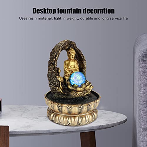 Ubersweet® Indoor Fountain Tabletop, Tabletop Fountains Resin Tabletop Fountain Buddha Statues Ornaments for Bedroom for Living Room(