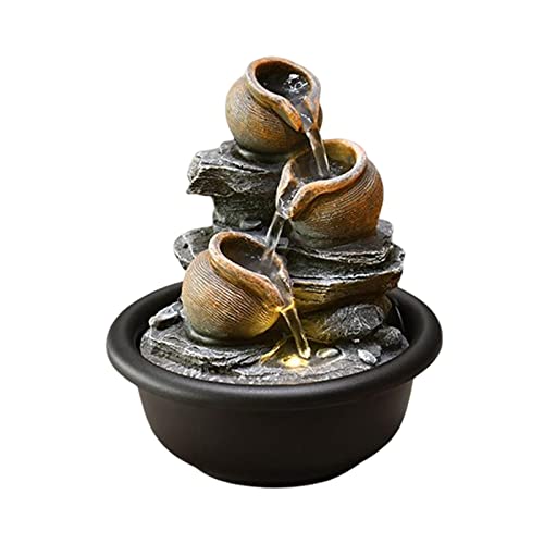 ATORSE® Indoor Waterfall Fountains Mini Waterfall Flowing Water Ornament Waterscape Style B