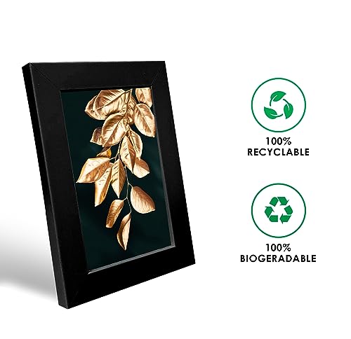 GADGETS WRAP Printed Photo Frame Matte Painting for Home Office Studio Living Room Decoration (11x17inch Black Framed) - Peacock Feather Print