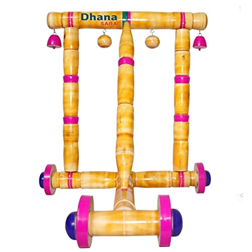 Dhanasara Baby Wooden Walker Traditional Wooden Walker For Babies First Step Activity Walker For Kids Perfect Age For 6 Months and Above