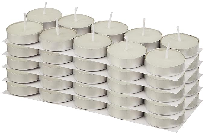 AIDER Wax Tealight Candles Set of 50 | 4 Hours Burning Time | Unscented Smokeless Candles for Diwali Celebrations, Home Decoration, Office, Weddings, Anniversaries & Christmas (Set of 7, Pack of 50)