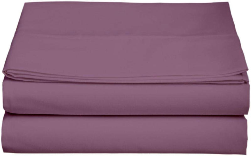 CCWB Cotton Craft Premium 100% Cotton 600 TC Solid Bedsheet and Pillow Cases (King, Plum)