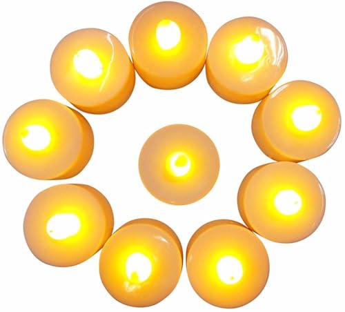 B S NATURAL New Year Plastic Flameless and Smokeless Diya Candle Battery Operated/Powered Tea Light (Multicolour) - Pack of 06