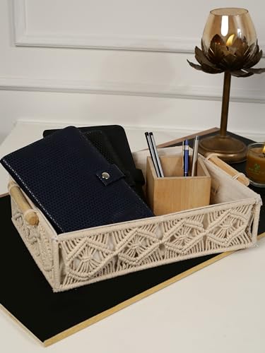 ANWYN Handmade Rectangular Macrame Table Organisers