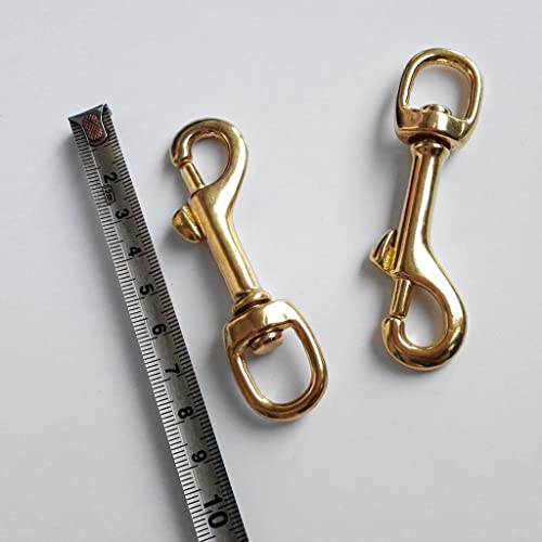 bnf® 2 Pieces Heavy Duty Pure Brass Swivel Eye Bolt Snap Spring Key Ring Hook Clip Buckle for Underwater Scuba Diving Dive Gear Equipment | Water Sports | Scuba & Snorkeling