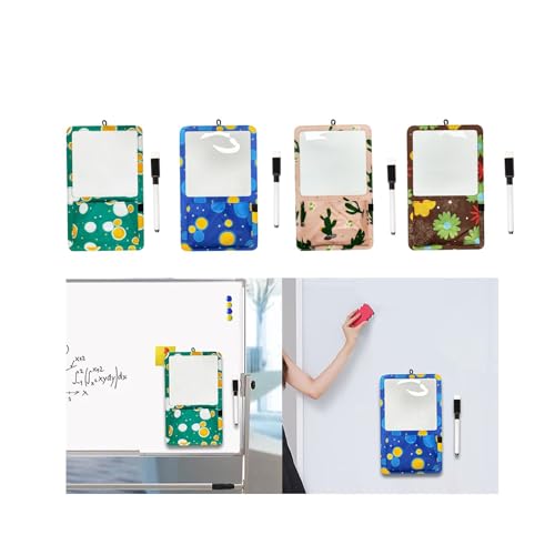 ATORSE® Magnetic Storage Pocket with Message Board for Fridge Whiteboard Home School green