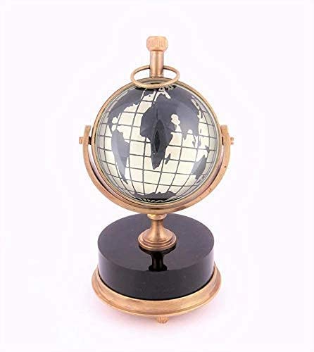 Royal Collection Antique Brass with Black Base Table Clock Desk & Shelf Clock Trophy Design 2inch for Home Decor,Offce,Study Table Gifting Item