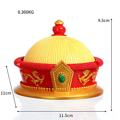 MYADDICTION Chinese Ashtray with Lid Resin Crafts Sculpture for Home Decoration Men Gift Yellow B