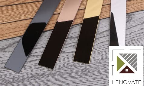 Gold, Rose Gold, Chrome Stainless Steel Mirror Strip Pvd Coated For Decoration, Furniture, Highlighters, Multicolorple Uses (Gold Mirror, 12 Mm Rectangular, Wall Mount, Unframed