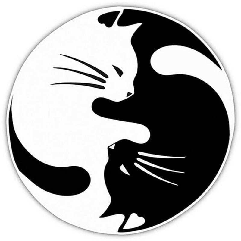 GADGETS WRAP Vinyl Wall Decal Sticker Yin and Yang Cat Automobile Styling