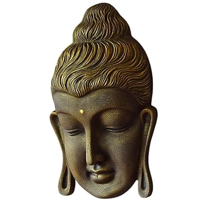 Shawshank 2.5 Feet Curly Buddha Head Wall Hanging Mural Showpiece for Home Entrance Decor, Office, Study Room -Idol Statue Buddha face Wall Mount/Buddha Curly Hair Face Wall Hanging