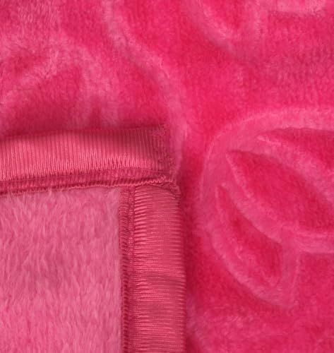 SoftTouchy 500 TC Floral Embossed Mink Blanket for Single Bed Blanket | Ultrasoft Lightweight Solid Blanket for Winter, Mild Winter (Pink, Single - 85x56 Inch)