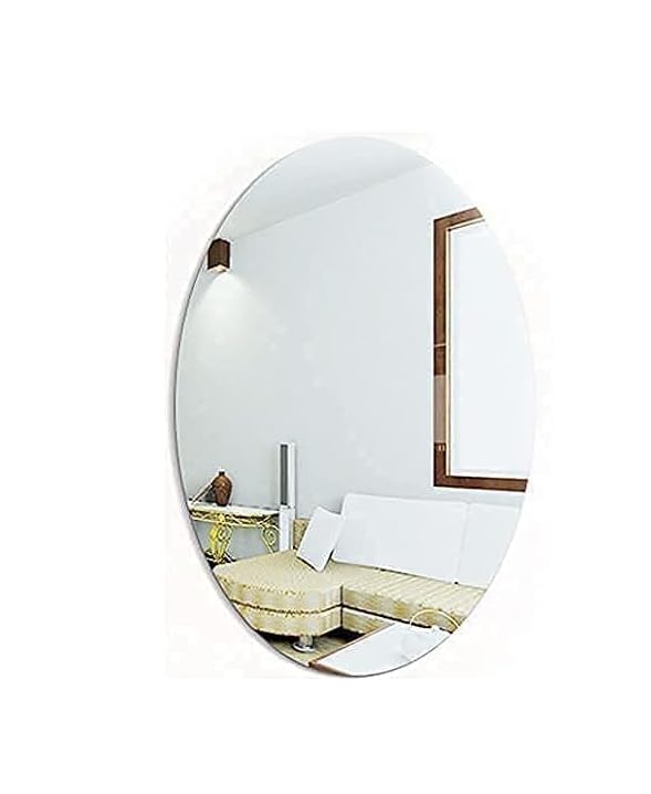 Self Adhesive Wall Mirror, Oval, Suitable for Living Room, Bathroom, Bedroom