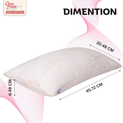 COCOFOAM Organic Bamboo Kids Pillow for Sleep,Bed Set,Head Shaping,Neck Support. (Pack of 2 Pillow, White)