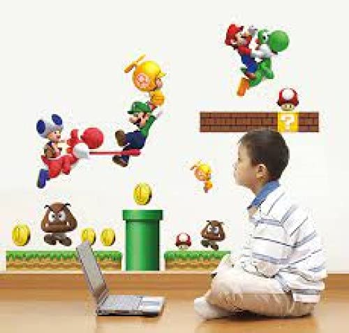 HEUREKA Mario Game Theme Decorative Peel and Stick Wall Sticker (45 CM X 60 CM)