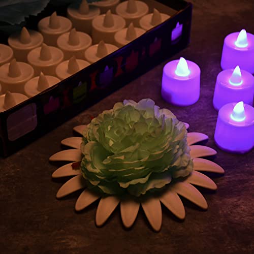 Baleen Pink Flameless LED Tealights, Smokeless Plastic Decorative Candles - Led Tea Light Candle for Home Decoration (Pack of 24)