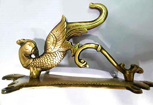 Brass India 100% Pure Brass Peacock Decorative Stand | Furniture Showpiece Hardware | Antique Finish | 9" ; 850gms |