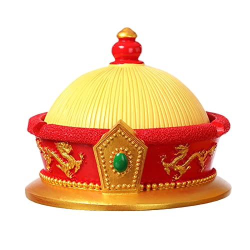 MYADDICTION Chinese Ashtray with Lid Resin Crafts Sculpture for Home Decoration Men Gift Yellow B
