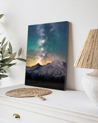 GADGETS WRAP Canvas Gallery Wrap Framed for Home Office Studio Living Room Decoration (9x11inch) - Montain Galaxy