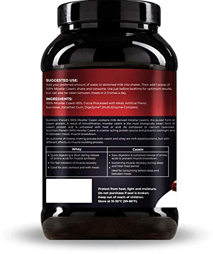 Nutrition Planet 100% Micellar Casein With Added DigeZyme®, 2lbs, 30 Servings