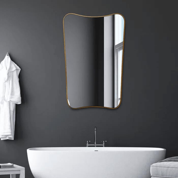 ARTESSA Minimalist Designer Rectangular Mirror for Living Room/Bathroom with Metal Frame (75 x 50 CM)