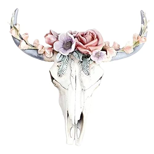 TOG Longhorn Wall Sculpture Vivid Animal Head Artwork Figurines Flower S'|Home & Kitchen| Home decor| Figurines'