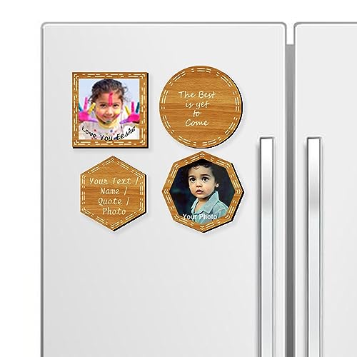 Brown Cloud Customized Engineered Wood (MDF) Fridge Magnet with Photo, Quote, Name for Gifting and Decoration (FMM 08) (Pack of 20)