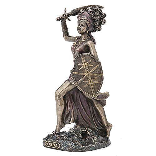 Veronese Design 8 5/8" Santeria Orishas Obba River Goddess Cold Cast Resin Bronze Finish Statue