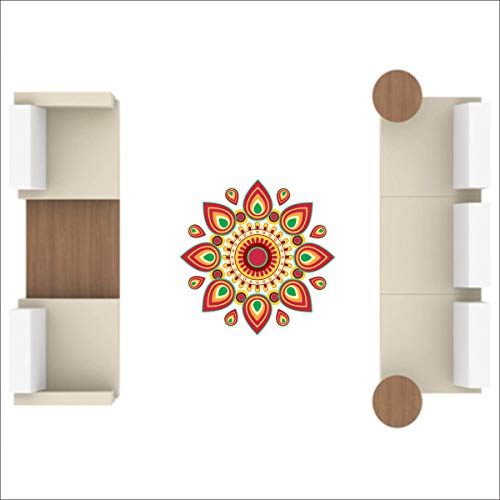 Diwali Special - Colourful Decorative Rangoli Sticker Size- 30 cm x 30 cm Set of 2 (AS148)