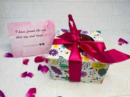 The Pink Patterns Valentines Day Gift Hamper for Her- Heart/Flower Shape Candles with Earrings, Scrunchies and Card | Rose Fragrance SOYA Wax Candles | Special Love Combo