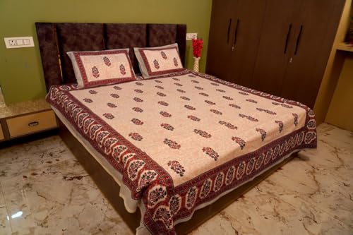 shyaam enterprises Cotton Bedsheet for Double Bed with 2 Pillow Covers Multi D-13