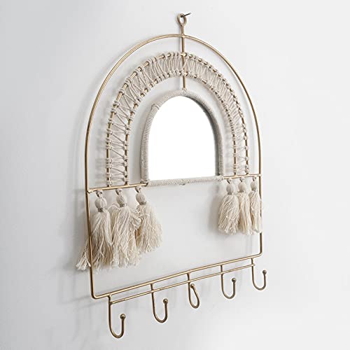 The Decor Mart Hanging Bohemian Mirror with Hooks