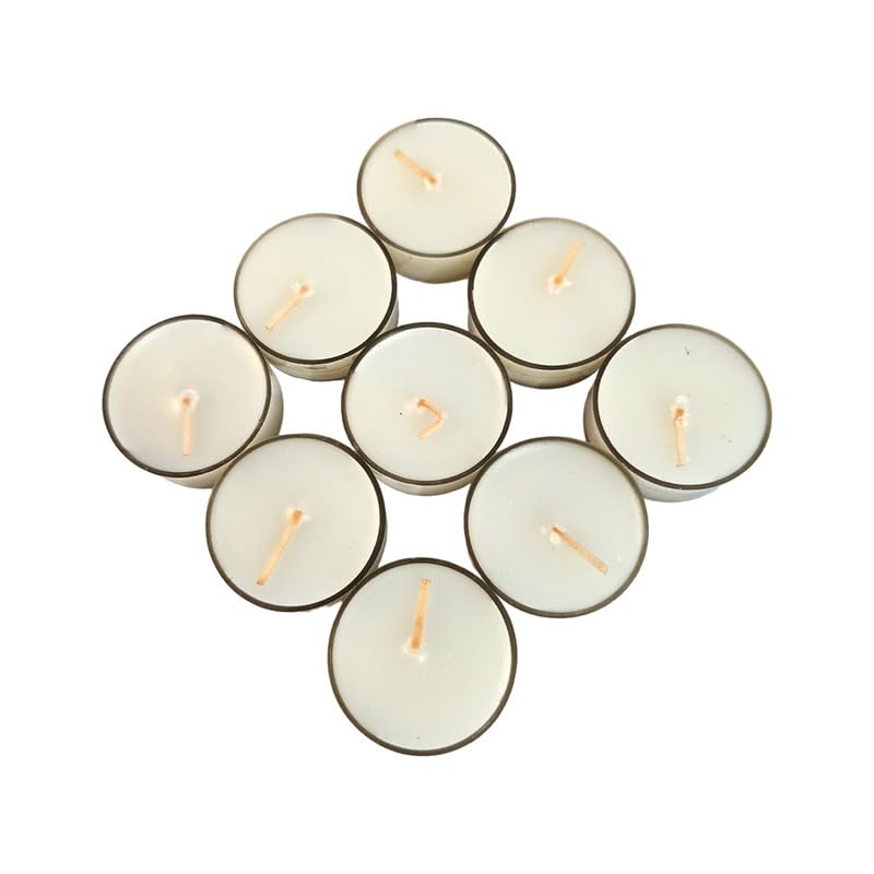 Smokeless Scented Acrylic Tealight Candles - Set of 9 for Home Decoration and Celebrations | Burning Time 3-4 Hours | Handmade Candles(White)