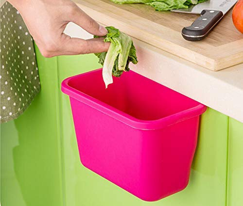 Zollyss Plastic Open-Top Kitchen Cabinet Door Hanging Trash Garbage Bin Can Rubbish Container (Random Colors)