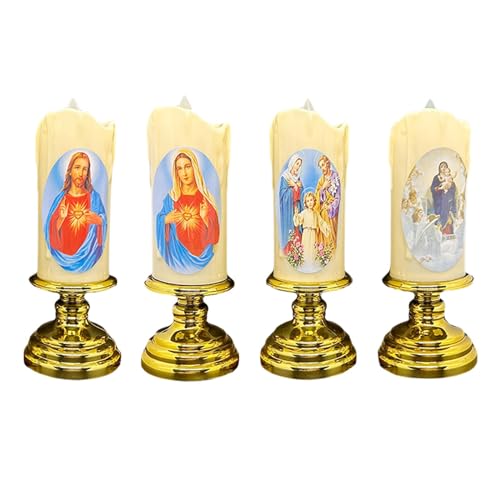 ATORSE® Flameless Electronic Candles Lamp LED Prayer for Larterns Wedding Decoration Jesus