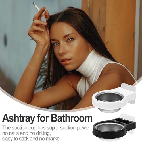 [2Pcs]Ashtray, Wall Mounted, Stylish, Fall Prevention, Stainless Steel Ash Tray, Removable, Easy to Clean, Butt Box, Tobacco Ashtray, Cigarette Case, Lighter Holder, Easy Installation, For