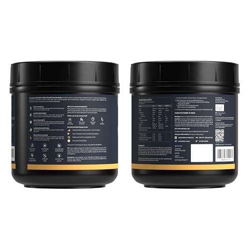 Nutrabay Gold 100% Whey Protein Isolate with Digestive Enzymes - 25g Protein, 5.8g BCAA, 4.3g Glutamic Acid - 500g, Rich Chocolate Crème